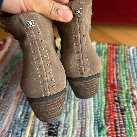 Sam Edelman Studded Brown Suede Ankle Boots 6.5" - Picture 13 of 16